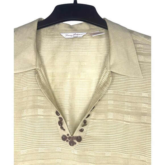 Tommy Bahama Womens Linen & Silk Tunic Top W/ Embroidered Details Size XL - Picture 3 of 9
